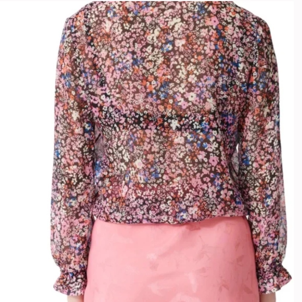 MAJE Lehane Floral Long Sleeve 100% Silk Blouse , 1(S) GD1127 - Picture 2 of 5